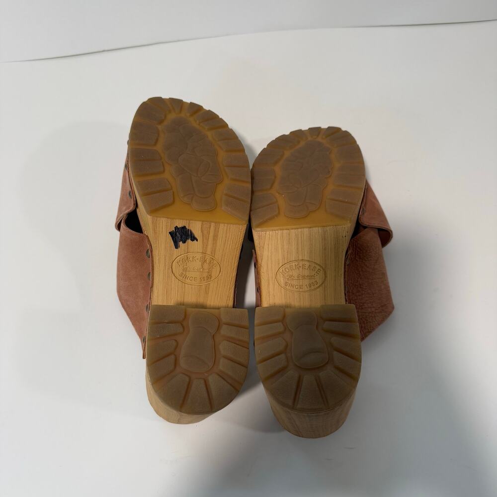 Kork-Ease Suede Crossband Clog Heels in Chestnut - Picture 7 of 7